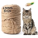 100M Sisalseil für Kratzbaum 8MM, Natur Sisal Seil für Katzen, Kratzseil, Haushalt, Garten, DIY, Dekoration, Kordel für Ersatz