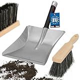 KOTARBAU® Handfeger und Schaufel - Kehrschaufel aus verzinkter Stahl - Handbesen aus Holz - Kehrschaufel Set - Handbesen mit Schaufel - Kehrset
