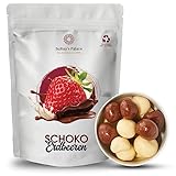 Sultan’s Palace Gefriergetrocknete Erdbeeren in Vollmilch Schokolade und Weißer Schokolade – 1000 g– Fruchtig und Knackig – Schokoladenfrüchte – Geschenkidee