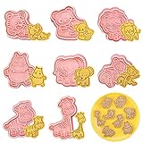 Ausstecher Kunststoff Tiere, 8 Stück Kunststoff Ausstechformen, Kinder Keksausstecher Set, 3D Plätzchenausstecher, Keks Form DIY, für Keksteig Fondant, Cookie, Donut, Kuchendekoration (C)