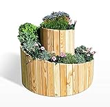 Koll Living Garden Kräuterspirale aus Lärche - Durchmesser 75-100 cm x H 24-74 cm - die Kräuterschnecke ist auch als Blumenbeet nutzbar