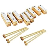 A-Star Chime Bar Set mit 8 diatonischen Sopran-Glockenspiel-Xylophonen aus Holz mit 8 Schlägeln – C6 bis C7