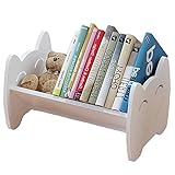 Hggzeg Kinder-Bücherregal, kleiner Schreibtisch, Kinder-Bücherregal, Aufbewahrungsregal, weißer Buch-Organizer für Kinderzimmer (weiß)