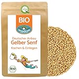 BIO Gelbe Senfkörner 500g - Deutscher Anbau - Weißer Senf - Würzen & Senf herstellen - PEPPERMINTMAN