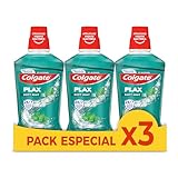 Colgate Plax Soft Mint Mundspülung, Packung mit 3 x 500 ml, antibakteriell, enthält Fluor, effektiver 24H Kariesschutz, alkoholfrei, frischer Atem, gesünderer Mund