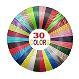 Yungden 3D Stift Filament PLA, 30 Farben 3D Druck Filament 1,75mm, 3D Stift Farben, Insgesamt 90M, 3D Stiftminen für MYNT3D, SCRIB3D und Dikale 3D Stifte(3D Stift nicht Enthalten)