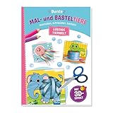 TRÖTSCH - Bunte Mal- und Basteltiere 'Lustige Tierwelt' | Ausmalbuch mit lustigen Zootieren zum Basteln: Bastelbuch zum Ausschneiden mit Pop-up- und 3D-Effekten | Ab 5 Jahren