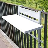 DQSPDBD Balkon-Bartisch, 80 cm, zusammenklappbar, wetterfest, wandmontiert, für den Außenbereich, Garten-Beistelltische, Arbeitsplattenverlängerung für Geländer, kompaktes Hängetisch-Zubehör