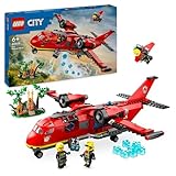 LEGO City Löschflugzeug, Feuerwehr-Set mit Flugzeug-Spielzeug für Kinder, Bauset mit 3 Feuerwehrmann-Figuren und Brandkulisse, tolle Geschenk-Idee für Jungen und Mädchen ab 6 Jahren 60413