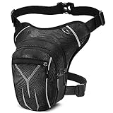 Beintasche Motorrad für Herren Damen VOBUKE Wasserdicht Beinbeutel Taktische Tasche Multitaschen Sport Gürteltasche Reflektierende Abnehmbare Beingurte Hüfttasche für Wandern Camping Klettern Reiten