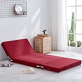 Faltbare Schaumstoffmatratze mit abnehmbarem Bezug, tragbare 200 cm lange Klappmatratze für Futon-Bodenbett, rutschfeste Unterseite, Gästematratze