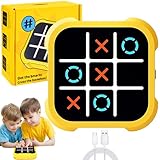 Tic Tac Toe Elektronisch, Elektronisch Tic-Tac-Toe Bolt Spiel, 3-In-1-Puzzlespielkonsole, Zappelspielzeug-Brettspiele, Brettspiel Familietragbare Reisespiele FüR Bildung 3+ Jährige Jungs (Yellow)