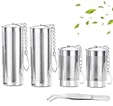 Omlalayi 5-Teiliges Set Teesieb für Losen Tee mit Pinzette,Teefilter,Teesieb für Tasse,Teesieb Edelstahl,Gewürzsieb,Teesieb,mit Deckel Feinmaschiges Teekugelfilter mit Kettenhaken