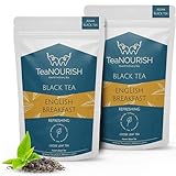 TeaNOURISH English Breakfast Black Tea | Rich, Robust & Full Bodied Loose Leaf Tea | Refreshing & Aromatic | Freshly Sourced Direct From Origin - 3.53oz/100g (Pack of 2)