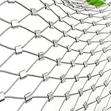LoiYtrd Flexibles Seilnetz aus Edelstahl Edelstahl-Seilnetz, Diebstahl- und Absturzsicherungsnetz, Flexibles, stoßfestes Grenzschutznetz Flexibles Stahlseilnetz für Gartenbaukäfigzäune, B