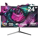 Great voell Curved Gaming Monitor 24 Inches, 100 Hz, FHD (1920 x 1080P), HDMI 2.0, HDR, Anti-Blue Light Eye Protection, 99% sRGB, FreeSync, VESA Support, Can Be Tilted, Screen