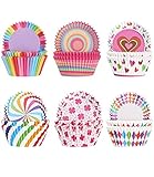 300 Stück Muffinförmchen Papier, Muffins Backförmchen, Cupcake Regenbogen Papier Fällen Liners Wrapper, für Backen, Dessert, Party, Geburtstag, Hochzeit