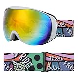 Skibrille Kinder, Anti Fog Snowboard Brille mit Double Lens für Kinder von 6-14 Jahren OTG Anti 100% UV 400 Schneebrille für Jungen und Mädchen Gebrauch für Skifahrer, Snowboarder und Wintersportler