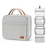 Kulturbeutel zum Aufhängen große Reise Kulturtasche Damen wasserdichte Kosmetiktasche Make-up-Organizer mit 4 Fächern und 1 Stabilen Haken für Damen