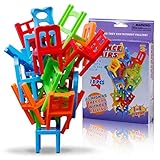 Zerodis 18 STÜCKE Balancing Spielzeug Kunststoff Stühle Bunte Mini Stacking Intelligence Multiplayer Balance Spiel Kinder Spielen Spiel Lernen Spielzeug Playset für Unisex Kinder