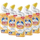 WC-Ente Total Aktiv Gel, Flüssiger WC Reiniger antibakteriell, Toilettenreiniger, Citrus, 5er Pack (5 x 750 ml)