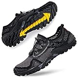 DimaiGlobal Herren Sportsandale Sommer Hiking Sandale Trekking Wanderschuhe Atmung Mesh Schuhe Draussen rutschfest Wanderstiefel 43EU Grau