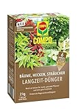 COMPO Bäume, Hecken, Sträucher Langzeit-Dünger, Umweltschonendere Rezeptur, 6 Monate Langzeitwirkung, 2 kg, Für 40 Laufmeter Hecke