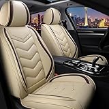 Autositzbezüge für Lexus RX 350 2007-2024, stilvolle Sportsitzbezüge, Premium Nappaleder Autositzbezug, Autositzbezüge-Sets (Standard 2 Sitze/Beige)