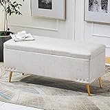 Fußstütze Mit Stauraum, Fußhocker, Fußbank Am Bettende, Weiche Sitzgelegenheit Aus Kunstleder, Fußhocker Mit Stauraum, Moderne Rechteckige Dekorationsmöbel, Fußstütze, Multifunktionsbänke, Luxuriös,