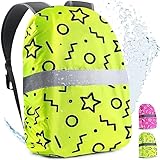 FlexiSchutz® Regenschutz für Rucksack/Schulranzen Regenschutz Kinder - 100% Wasserfester Ranzen Regenschutz Überzug für effektiven Schutz vor Nässe, Regenschutzhülle, Reflektierende Regenhülle