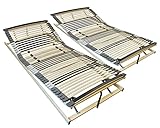 2x Ergonomischer Lattenrost 90x200 cm verstellbar - Lattenrost Set KV - 7-Zonen Lattenrost 90 x 200 cm Doppelpack - fertig montiert - 44 Leisten - Kopf- und Fußteil verstellbar - 2er Set - 90/200