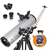 Celestron 22461 StarSense Explore DX 130 Newtonsches Spiegelteleskop mit Smartphone-App-fähiger Technologie - mit zwei Okularen, Handy-Dock und höheneinstellbarem Stativ, Schwarz