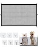 FUGLUS 1 Stück Treppenschutzgitter Ausziehbar,Tierschutzgitter,Türschutzgitter Ohne Bohren,Türgitter Hunde,Hundeschutzgitter, Hundetürgitter für Treppen,Flure,Küchen,Drinnen(110x72 cm)