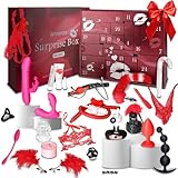 BDSMYEE Deluxe erotischer 2025 Valentinstag Set Geschenk mit 24 Sex Spielzeug für Paare,Analspielzeuge Set Sexspielzeuge für Paare Sex Toyset für Paar Set,Sex Spielzeug ab 18 für Paare extrem (Rot)