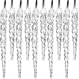 VOLTRONIC 40 LEDs Lichterkette Eiszapfen, innen und außen, IP44, Modell- und Farbwahl, kalt-weiß