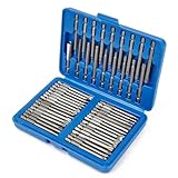 Violiica 50-teiliges 75 mm 1/4 Zoll Sechskant-Schraubendreher-Bit-Set mit Aufbewahrungskoffer, inklusive Torx, manipulationssicher, Pozidriv-, Kreuzschlitz-, Flach- und Sechskant-Bits