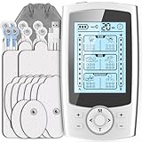 VCKHRRY TENS EMS Gerät, Wiederaufladbare Reizstromgerät Elektrische Muskelstimulation Massage mit 2 Kanäle 36 Trainingsprogramme 10 Elektroden Pads, Muskelaufbau am Bein, Rücken, Schulter, Nacken