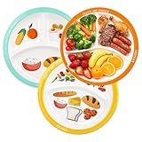 bssmmai 3 Stück Teller mit Unterteilung, Portionsteller, Snackplatte, Fondueteller, Portionsteller für Erwachsene