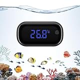 Brifit Aquarium Thermometer, Mini Aquarium Thermometer Digital, LED Display, Touch Screen, Kabellos Wasser Thermomete Präzision Elektronische Temperaturmessung, für Süßwasser Marine Aquarium