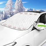 JOLIGAEA Frontscheibenabdeckung Auto Scheibenabdeckung, Sonnenschutz Windschutzscheibenabdeckung mit Magneten, Faltbare Autoscheibenabdeckung Abdeckung für die gegen Schnee, EIS, Frost, Staub
