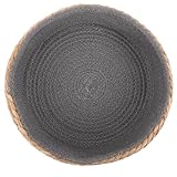 Luxshiny Gewebtes Rundes Haustierbett Klein aus Rattan Atmungsaktive Schlafmatte für Katzen und Hunde Naturfarben mit Weichem Kissen Haustiernest für Drinnen