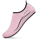 Sixspace Herren Damen Badeschuhe Wasserschuhe Aquaschuhe Strandschuhe Schnell Trocknend Slip on Breathable Schwimmschuhe Surfschuhe für Beach Pool Surfen Yoga Rosa(Lieferantengröße 42 EU)