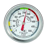 TFA Dostmann 141029 BBQ Thermometer, Analog, 14.1029, zur Garraumtemperaturmessung, für den Grill/Smoker, aus Edelstahl, 18/8, Silber, Ø 52 x H 67 mm