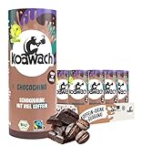 koawach Schoko Drink in versch. Geschmacksrichtungen – Trinkschokolade Koffein Kakao Getränk Dose Guarana Schokolade Energy Drink Bio Fairtrade (12 x 235 ml) (Chocochino (vegan))