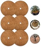 Huifoo 6 Stück 35cm Kokosmatten, Kokos-Mulchscheibe Kübelabdeckung Winterschutz für Pflanzenschutz und Winterschutz, Nachhaltig Pflanzenschutz, Kokosmatte Winterschutz für Pflanzen Coconut Mulch Disc