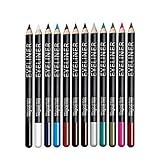 12 Farben Kajal Set - bunt wasserfest Kajalstifte für weiche Übergänge, Eye Pencil Liner Augen Make-up von „Linble“