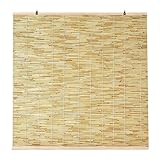 Baowhimg Retro Bambusrollo Außenrollo Breit 45 70 95 125 155 180cm Raffrollos Bambus Sichtschutz Einfache Montage Lichtfilter-Rollo für Pavillon Terrasse Balkon Sonnenschut Schilf Vorhang