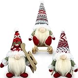 Gehydy Weihnachtswichtel 3er Set Wichtel Figuren Weihnachten Dekoration Weihnachtsdeko Christmas Decorations Wichtel Zubehör für Home Küche Deko