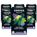 CHOICE - Earl Grey, Bio-Schwarztee mit Bio-Bergamottöl, Handverlesen, Zitrisch ud Frisch, 6x20 Teebeutel (120 Beutel insgesamt)