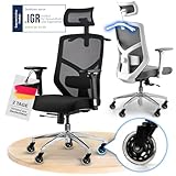 ELITESEATS Bürostuhl Ergonomisch [TESTSIEGER] Kratzerfreie Rollen Atmungsaktiv | Ergonomischer Schreibtischstuhl | Büro Stuhl 150 kg Belastbar | Computerstuhl | Drehstuhl | Home Office Chair Ergonomic